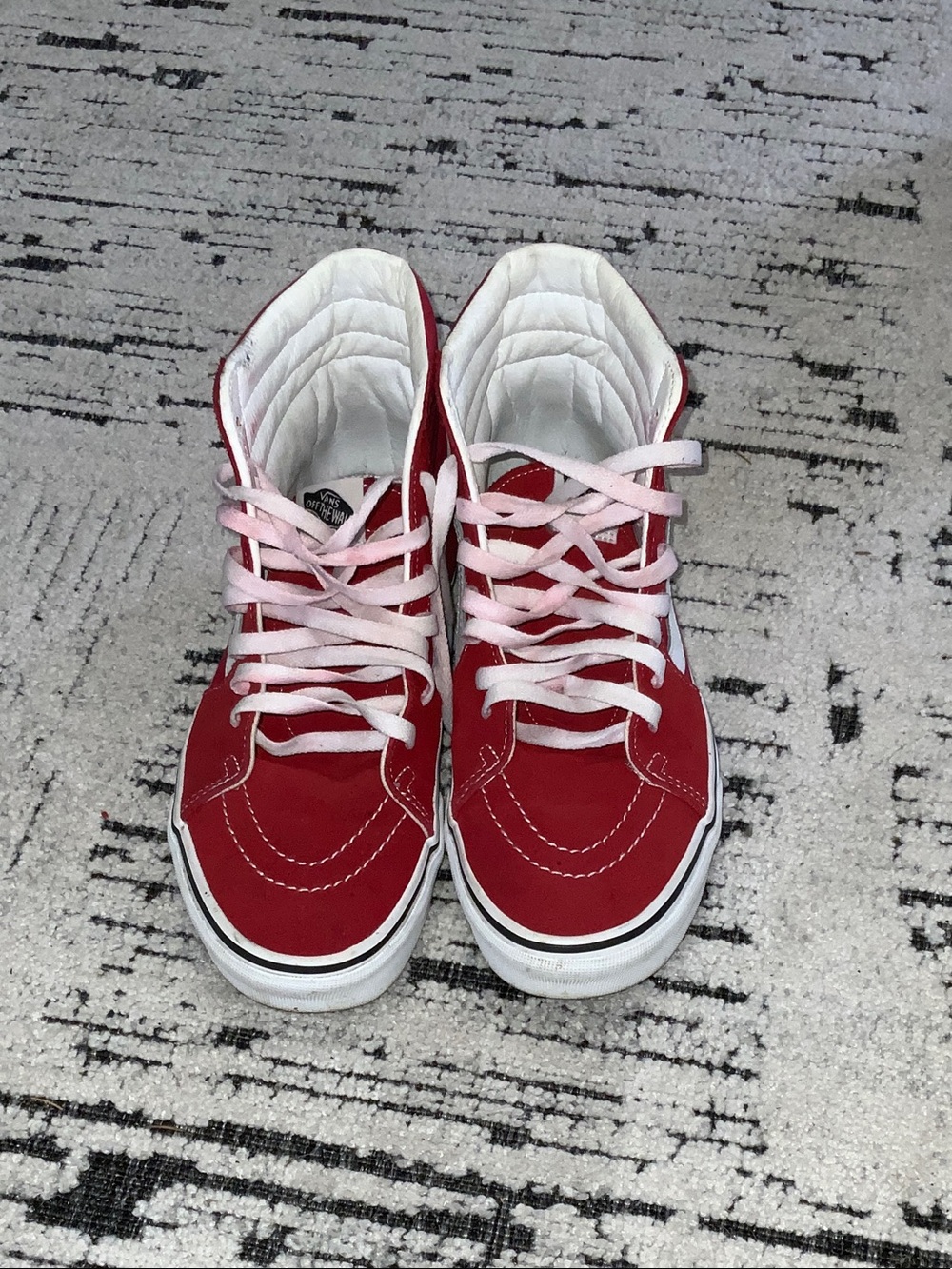 Vans Red High-Top Sneakers with White Accents